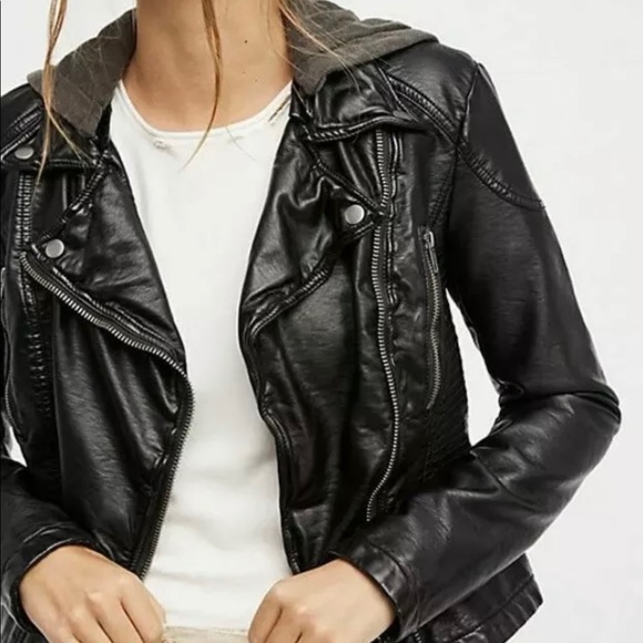 Free People Jackets Coats Vegan Leather Jacket Poshmark